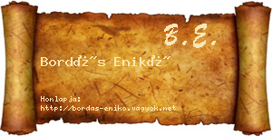 Bordás Enikő névjegykártya